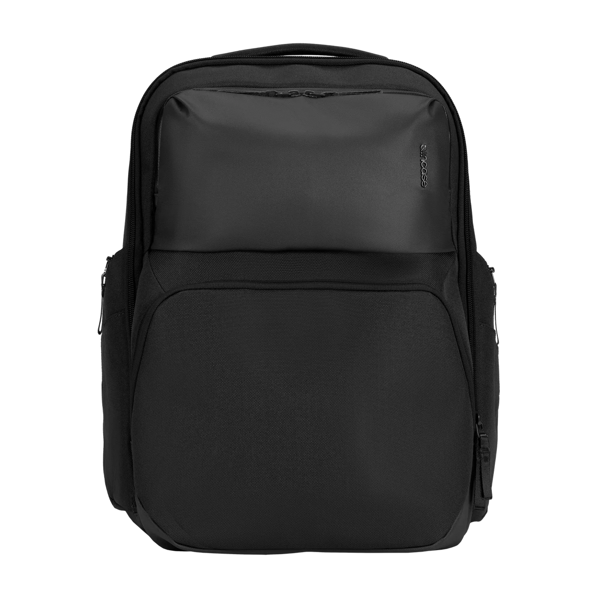 Incase A.R.C. Commuter Pack 26L laptop backpack in black, front view, studio cut-out on a plain background