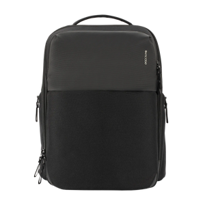 Incase A.R.C. Daypack 24L laptop backpack in black, front view, studio cut-out on a plain background