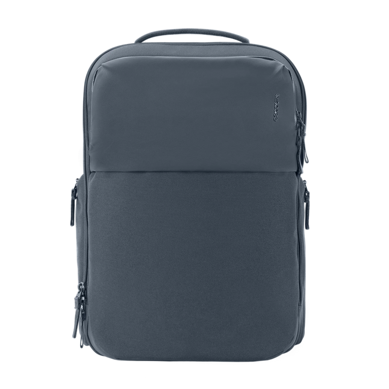 Incase A.R.C. Daypack 24L laptop backpack in navy, front view, studio cut-out on a plain background