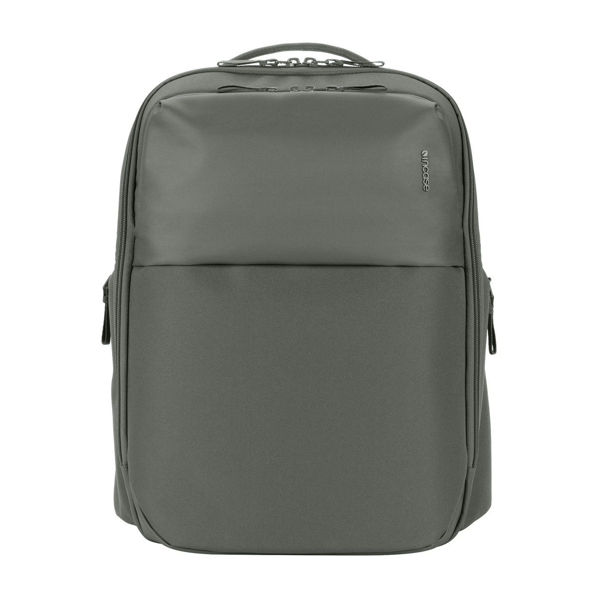 Incase A.R.C. Daypack 24L laptop backpack in Smoked Ivy, front view, studio cut-out on a plain background
