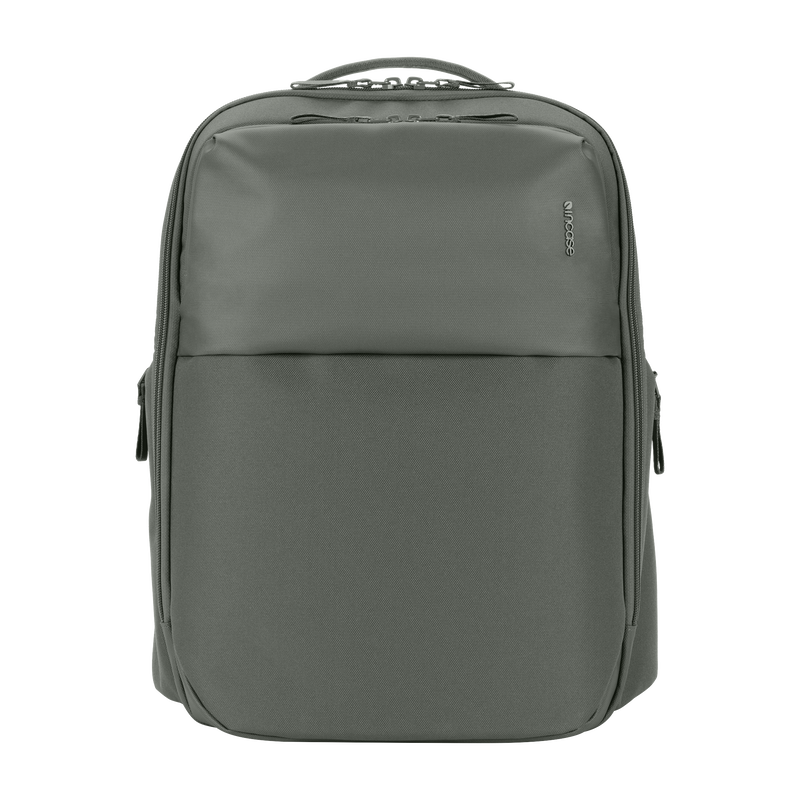 Incase A.R.C. Daypack 24L laptop backpack in Smoked Ivy, front view, studio cut-out on a plain background