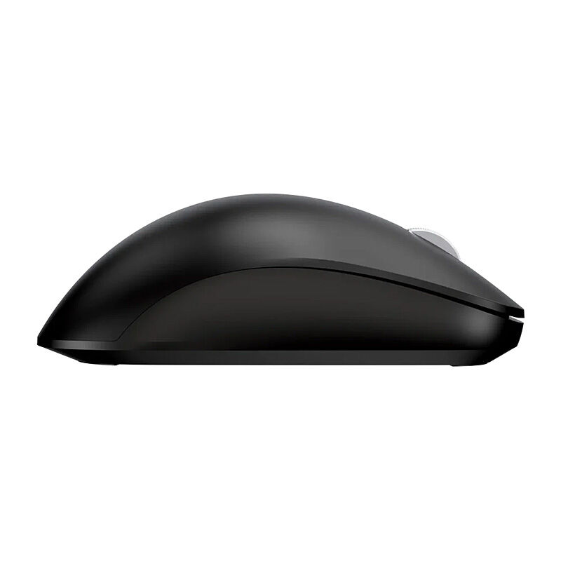 Incase Designed by Microsoft Bluetooth Ergonomic Mouse in black, side profile showing the raised, shaped body