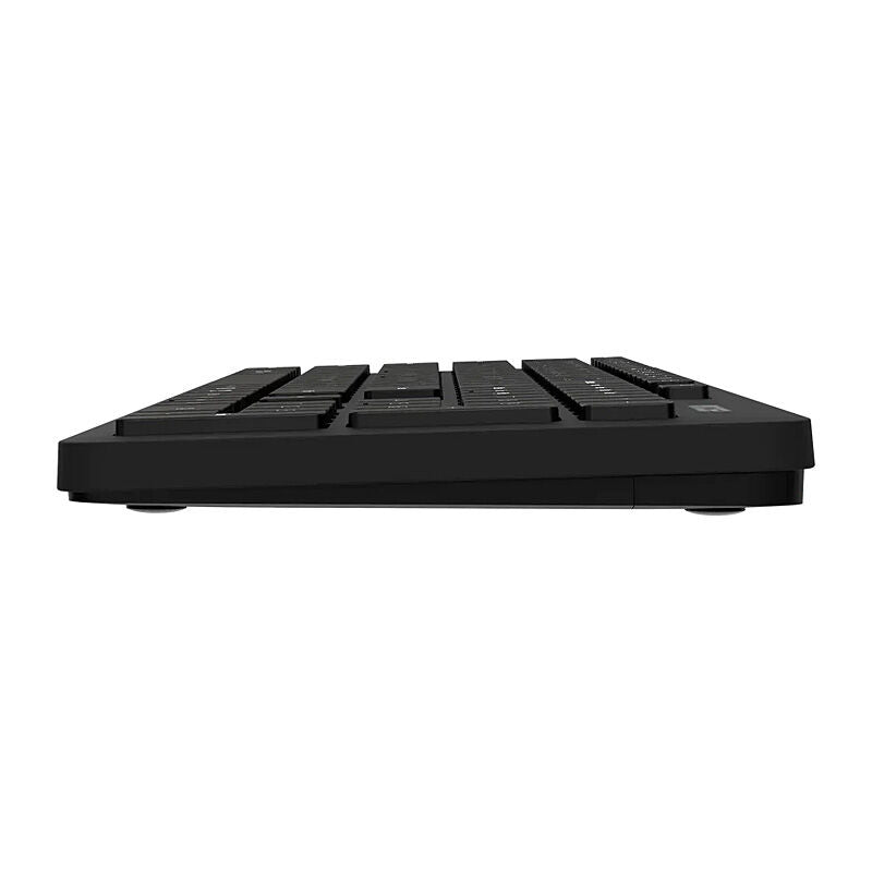 Incase Designed by Microsoft Bluetooth Keyboard in black, front edge profile showing how thin the keyboard is