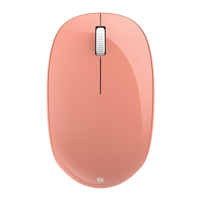 Incase Designed by Microsoft Bluetooth Mouse in Peach, top view showing the scroll wheel