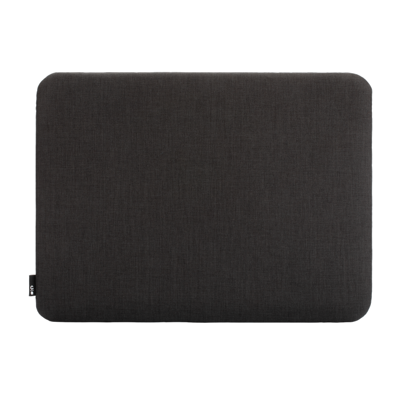 Incase Carry Zip Sleeve for 13-inch laptops in black, back view, studio cut-out on a plain background