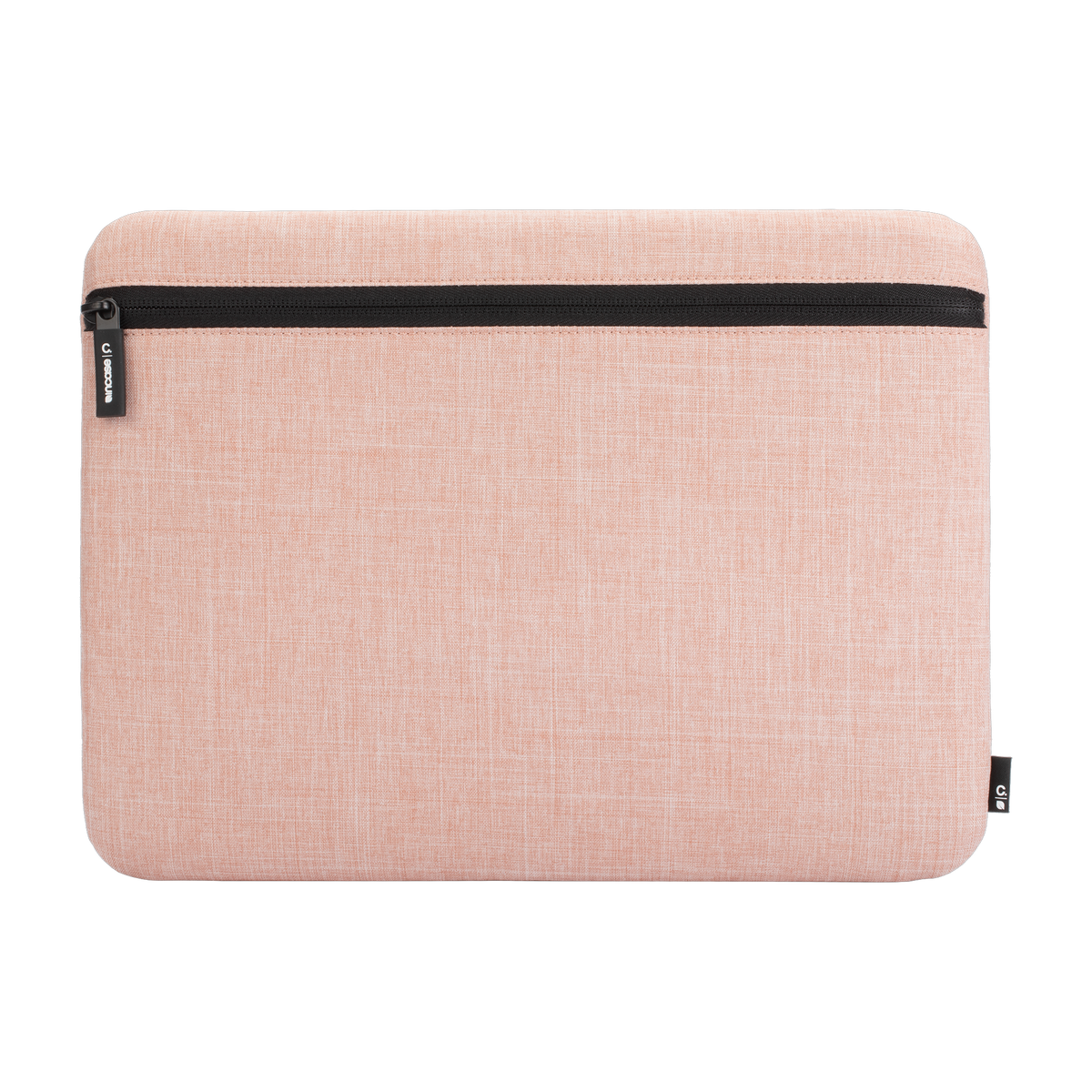 Incase Carry Zip Sleeve for 13-inch laptops in Blush Pink, front view with the zip running along the top, on a plain background