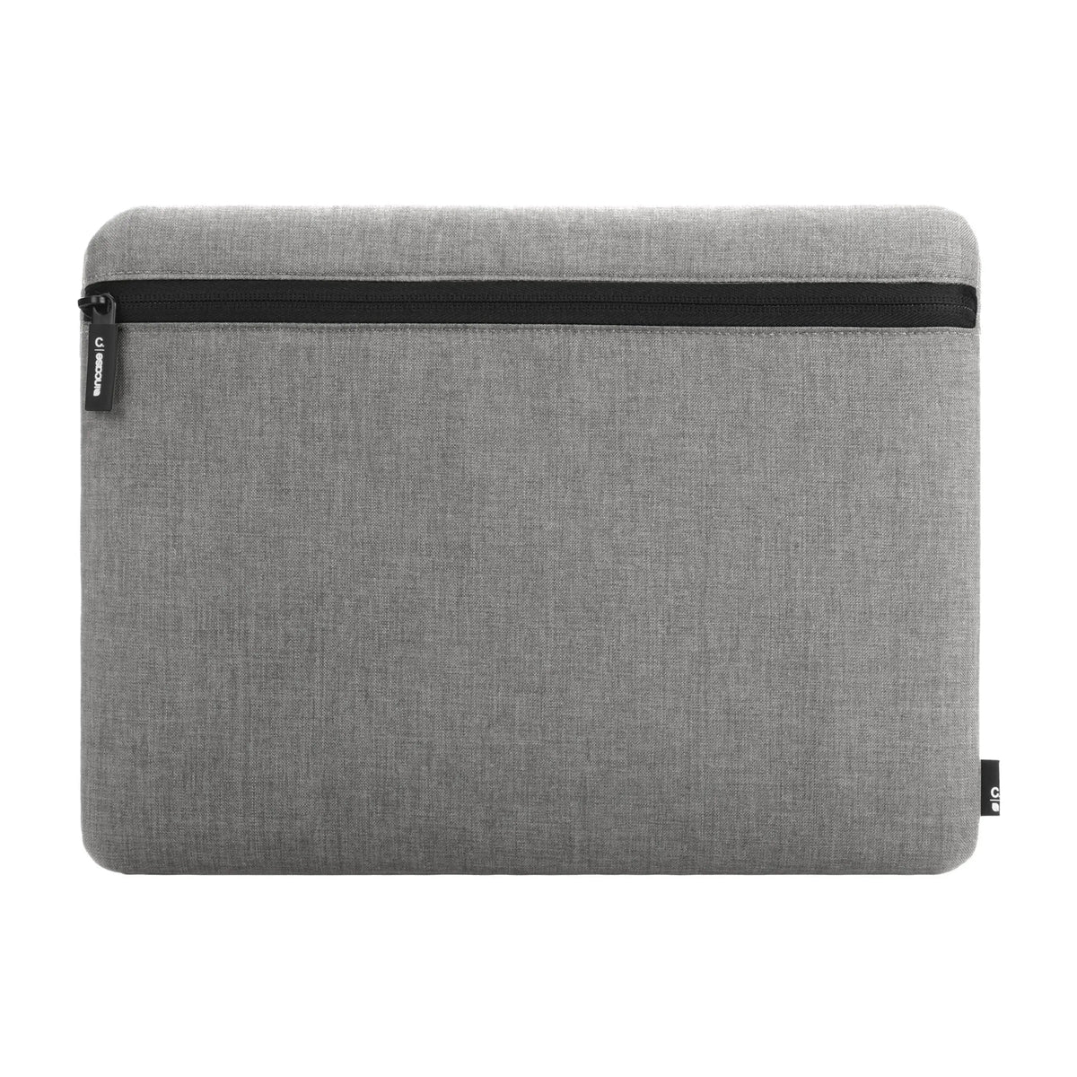 Incase Carry Zip Sleeve for 13-inch laptops in Cement Gray, front view with the zip running along the top of the sleeve