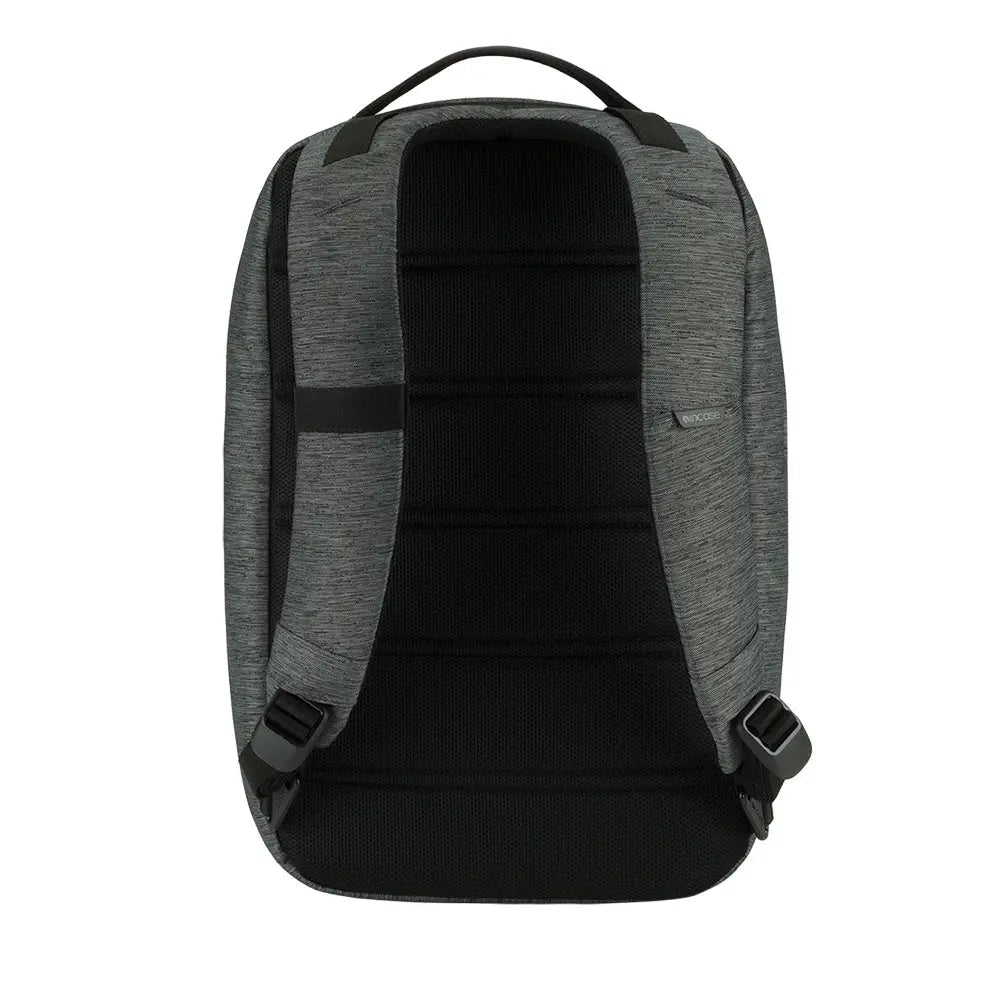 Incase City Compact Backpack in Heather Black, rear view of the bag