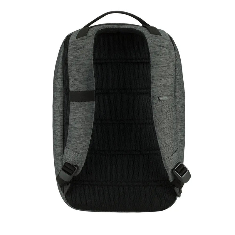 Incase City Compact Backpack in Heather Black, rear view of the bag