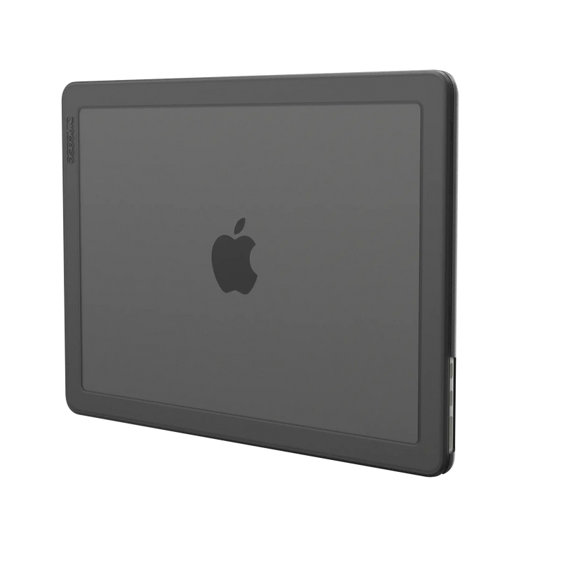 Incase Edge Hardshell in Black fitted to a 13-inch MacBook Air, shown closed at an angle on a plain background