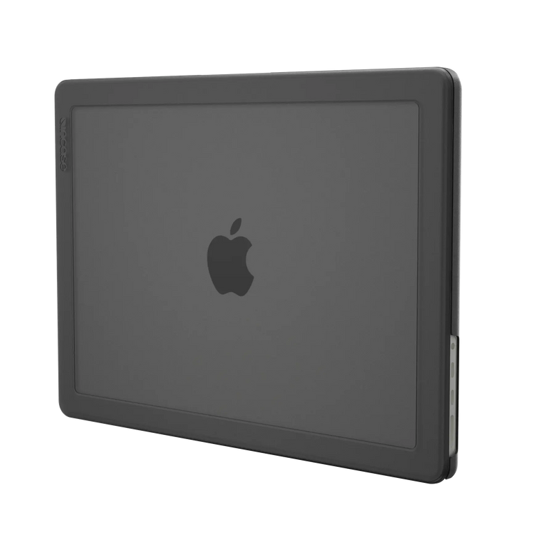 Incase Edge Hardshell in Black fitted to a 14-inch MacBook Pro, shown closed at an angle on a plain background