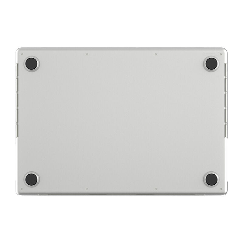 Underside of the Clear Edge Hardshell seen straight on, showing the four rubberised feet in the corners