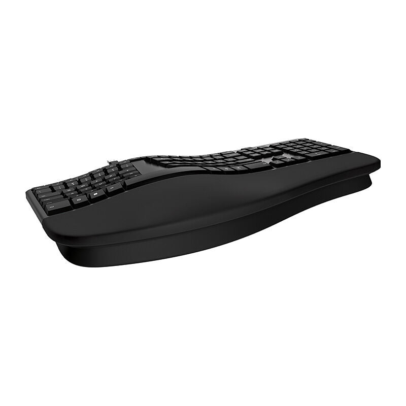 Incase Designed by Microsoft Ergonomic Keyboard in black from an angled three-quarter view