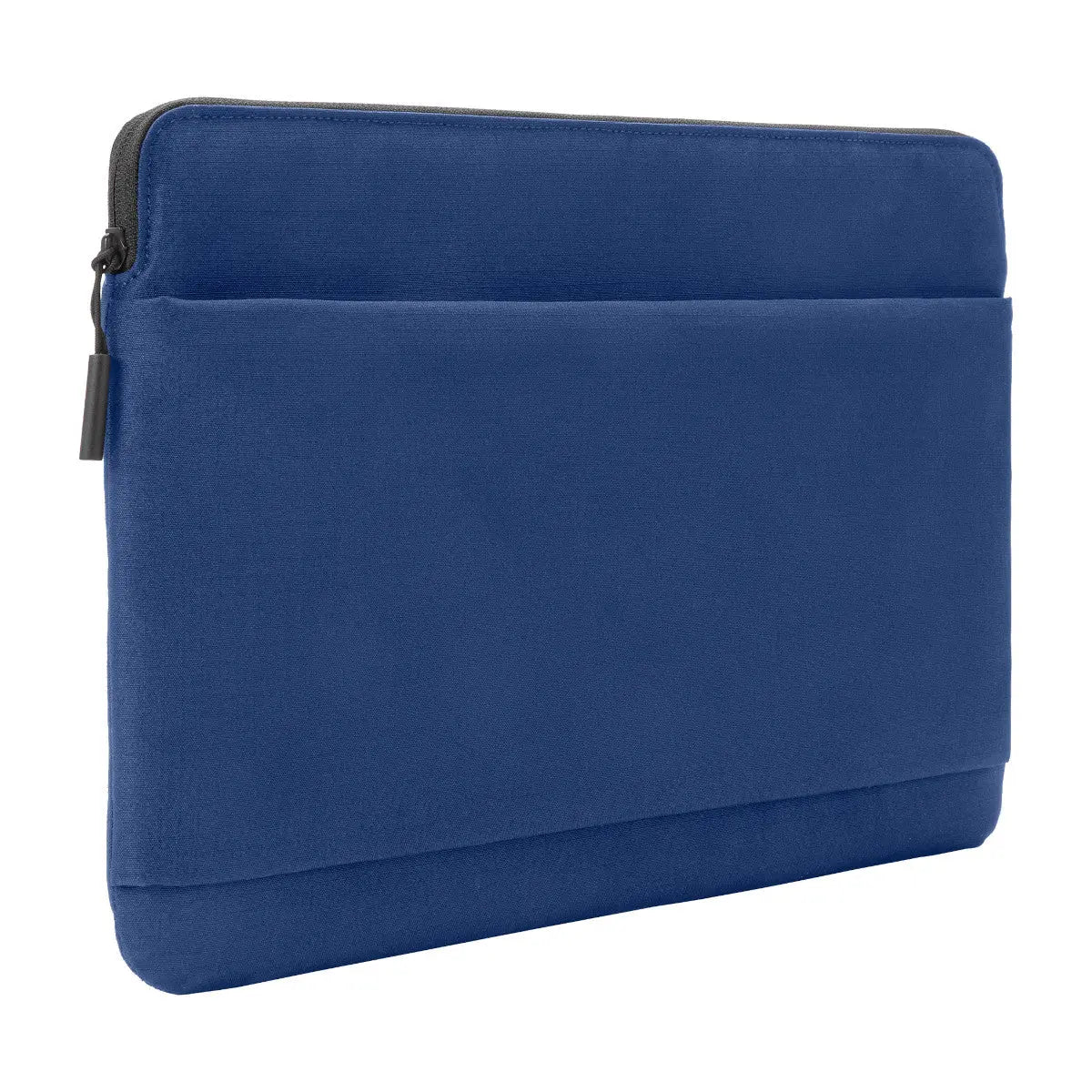 Navy Incase Go Sleeve for 14-inch laptops, angled three-quarter view from the other side
