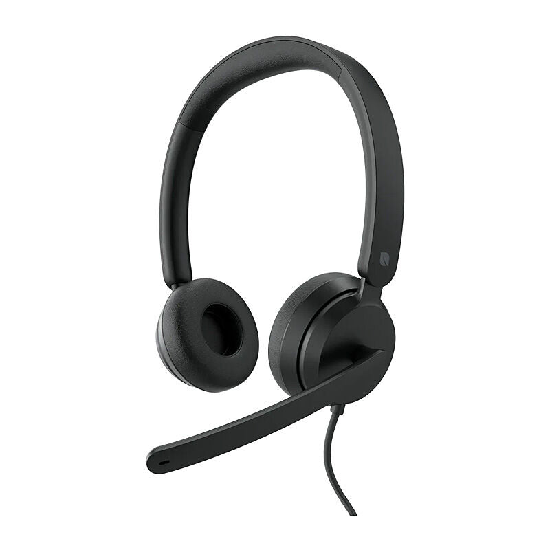 Incase Designed by Microsoft Modern USB-C Headset in black, three-quarter view with the boom microphone