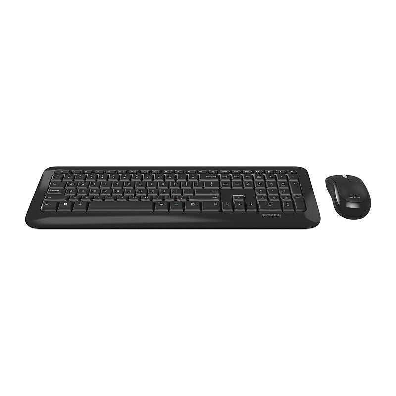 Incase Designed by Microsoft Wireless Desktop 850 keyboard and mouse seen from a low front angle
