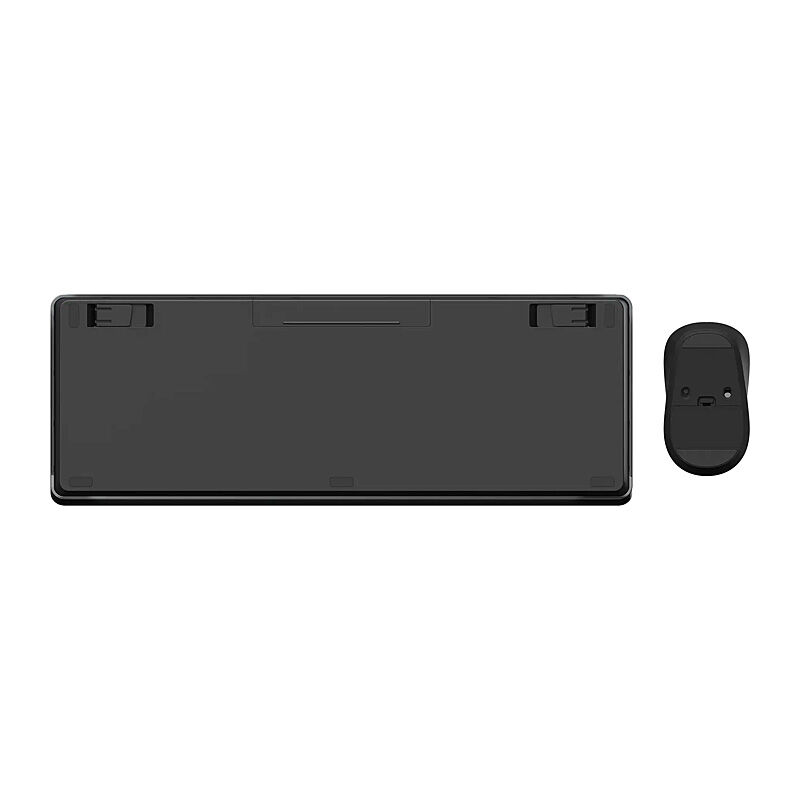Underside of the Incase Designed by Microsoft Wireless Desktop 900 black keyboard and mouse