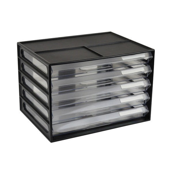 Italplast 5 Drawer A4 Document Cabinet Black - image 1