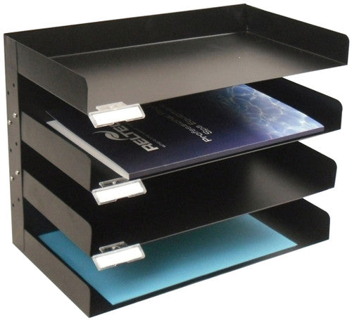 Italplast Adjustable Metal Stationery Rack 4 Tier Black (I 402BLK) — Italplast product, Australian made