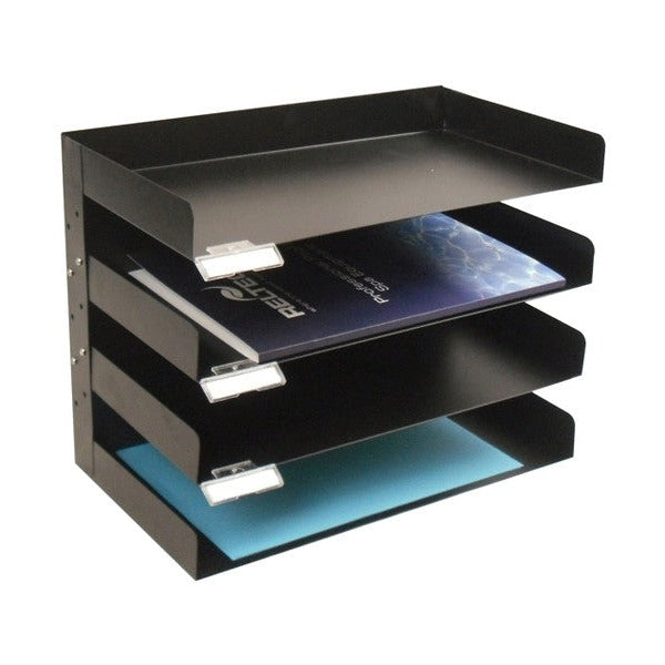 Italplast Adjustable Metal Stationery Rack 4 Tier Black (I 402BLK) — Italplast product, Australian made