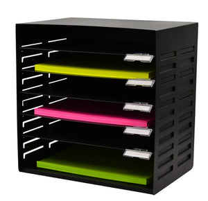 Italplast Adjustable Metal Stationery Rack 6 Tier Black (I 403BLK) — product image
