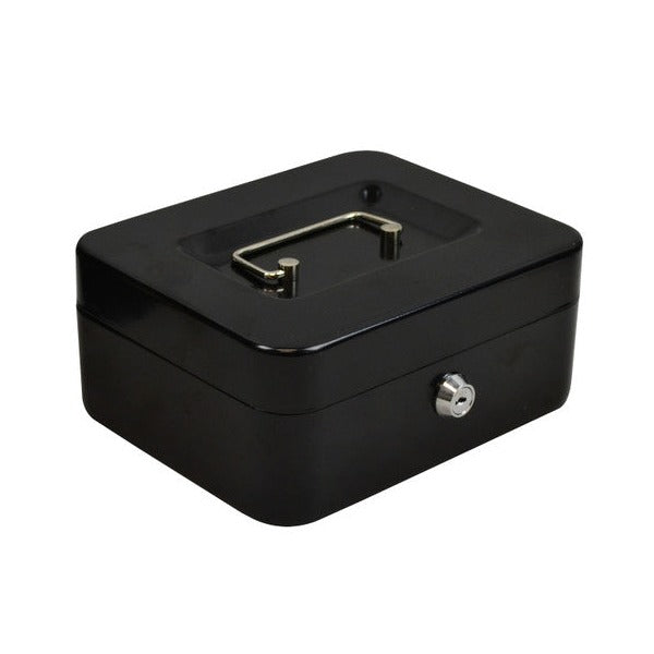 Italplast Deluxe Metal Cash Box 8 Inch 6 Compartment (I08BLK) — Italplast product