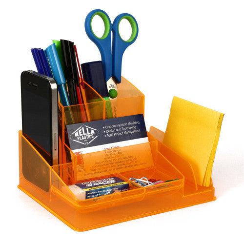 Italplast Desk Organiser Neon Orange (I 35NO) — Italplast product, Australian made