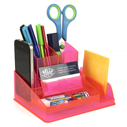Italplast Desk Organiser Neon Red (I 35NR) — Italplast product, Australian made