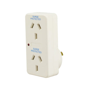 Italplast Double Adaptor with Surge Protection, white, I 531