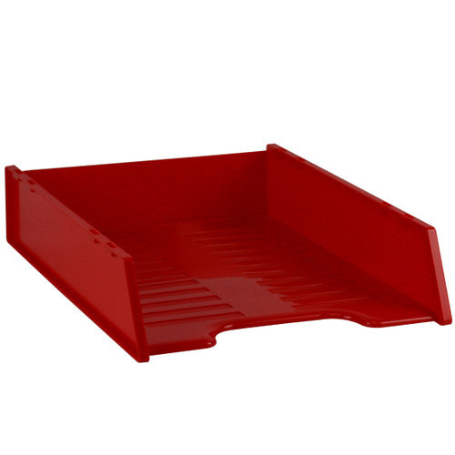 Italplast Multi-Fit Document Tray A4 Red (I 60RED), stackable Australian made plastic document tray in Red for colour-coded filing