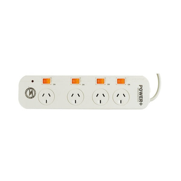 Italplast Power Board 4 Outlet with Individual Switches (I 522) — Italplast product, Australian made