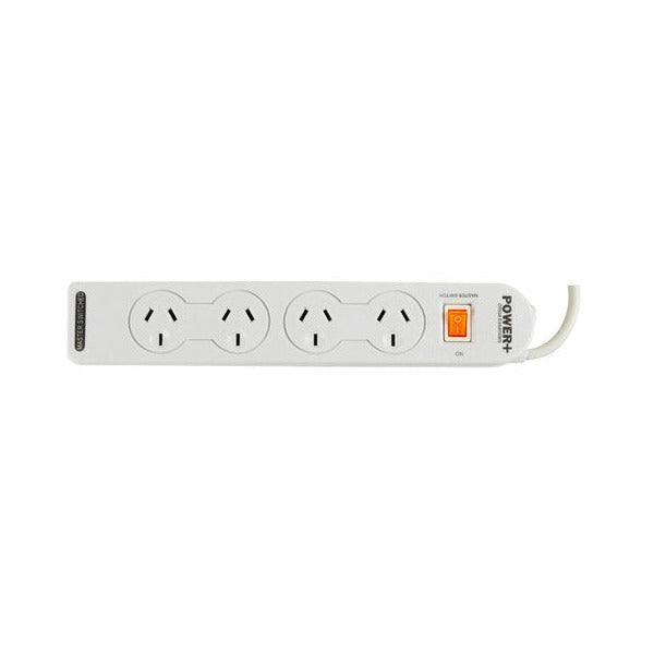 Italplast Power Board 4 Outlet with Master Switch White - image 1