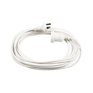 Italplast Power Extension Lead 10 Metre 240V White (I 529), 3-core power extension cable for office and home use