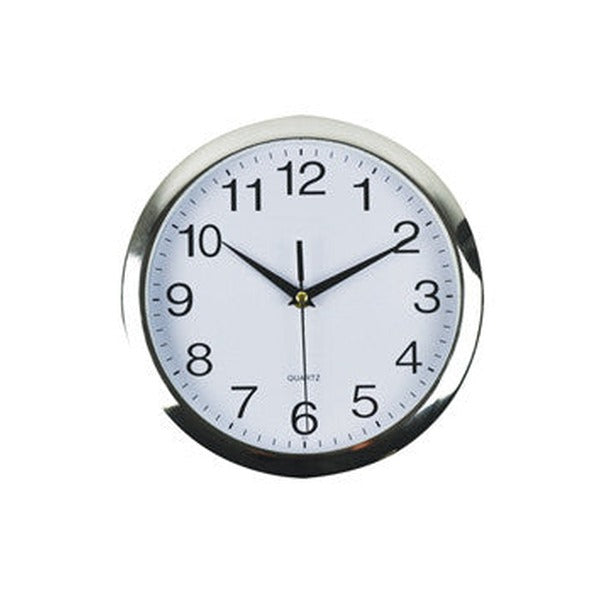 Italplast Round Wall Clock 26cm with Chrome Trim - image 1