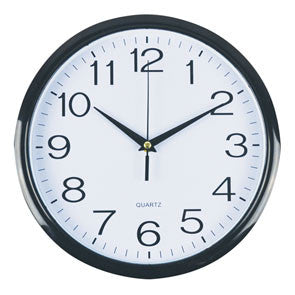 Italplast Round Wall Clock 30cm Black Trim - image 1