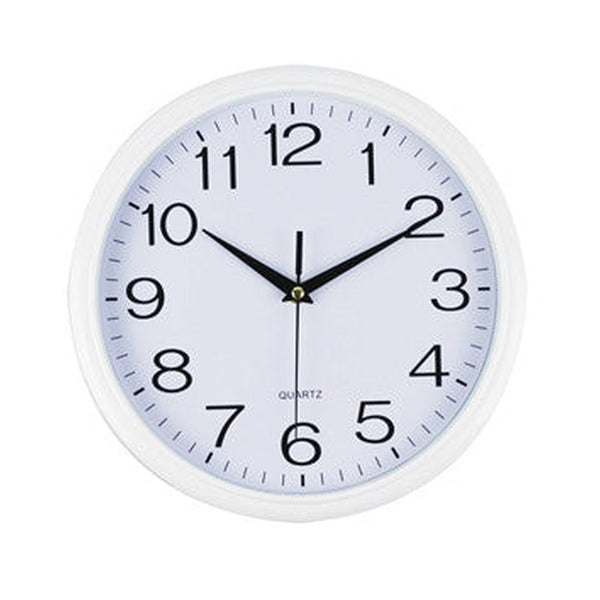 Italplast Round Wall Clock 30cm White Trim (I 391W) — Italplast product, Australian made