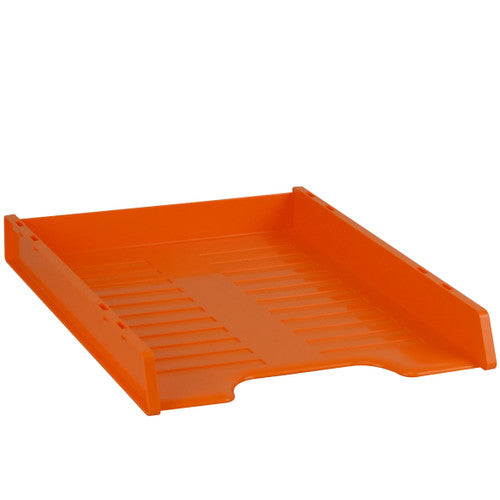 Italplast Slimline Multi-Fit Document Tray A4 Mandarin (I 65FM), slimline stackable document tray in Mandarin, Australian made