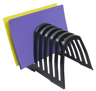 Italplast Step File Organiser Black (I 408BLK), tiered stepped document display organiser for A4 folders and brochures, Australian made