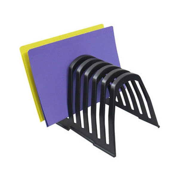 Italplast Step File Organiser Black (I 408BLK), tiered stepped document display organiser for A4 folders and brochures, Australian made