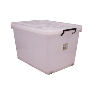 Italplast Storage Box with Rollers 94 Litre Clear (I 425) — Italplast product, Australian made