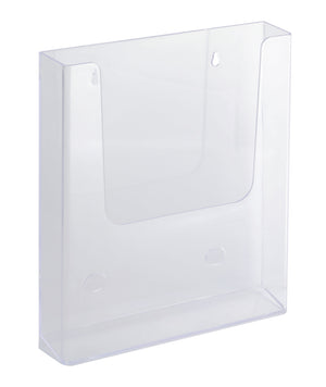 Italplast Wall Mounted Brochure Holder A4 Single I 548, clear single pocket with wall fixing holes