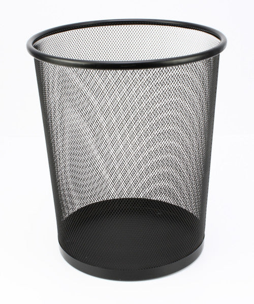 Italplast Wire Mesh Round Tidy Bin 15 Litre Black (I 341) — Italplast product, Australian made