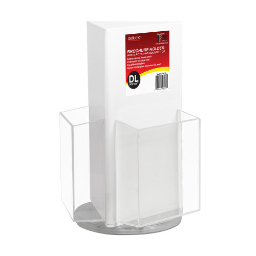Deflecto Rotating Countertop Brochure Holder DL White