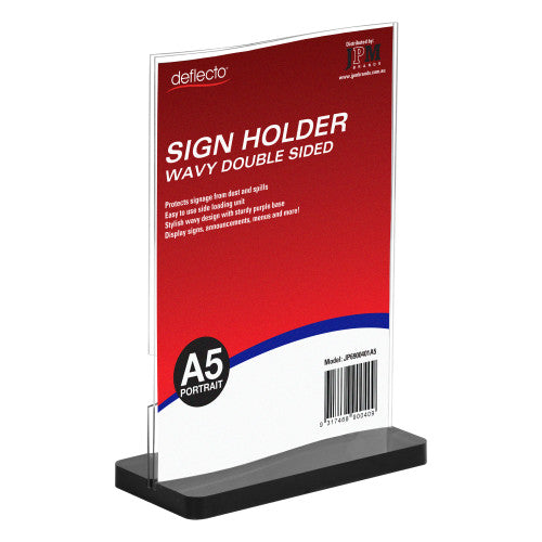 Deflecto Double Sided Wavy Sign Holder A5 Portrait