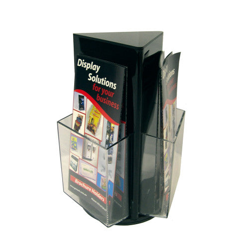 Deflecto Rotating Countertop Brochure Holder DL Black