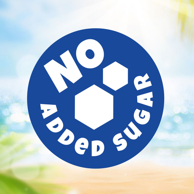 Feature graphic for JT's Pure Coconut Water highlighting no added sugar, preservative free and naturally sweet coconut water