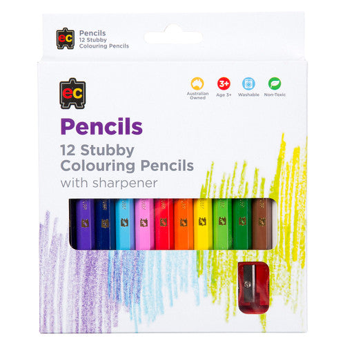 Educational Colours Jumbo Stubby Washable Colouring Pencils Set of 12