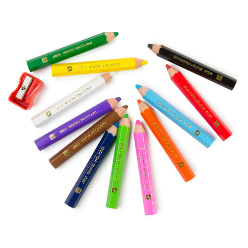 Educational Colours Jumbo Stubby Washable Colouring Pencils Set of 12