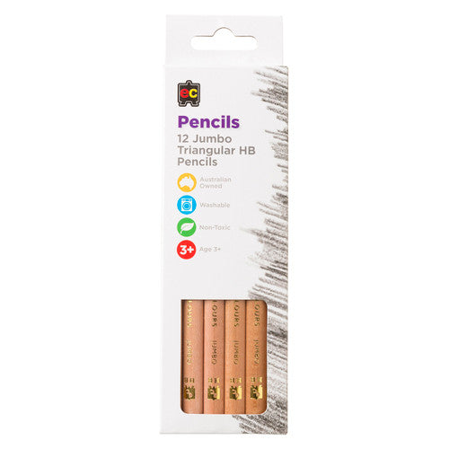 Educational Colours Jumbo Triangular HB Pencils Set of 12