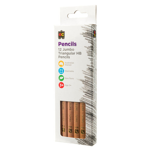 Educational Colours Jumbo Triangular HB Pencils Set of 12